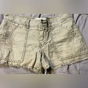 Free People Women's Frayed Hem Army Shorts
